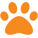 Small orange dog pawprint icon
